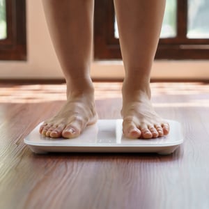 Voeten weegschaal 22% gewichtsverlies